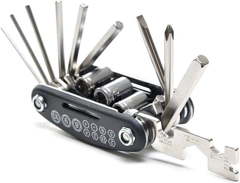 NUOXINUS Motorcycle Bike Mechanic Repair Tool Kit with 16 In 1 Multi-Function Allen Key Multi Hex Wrench Screwdriver for Home Outdoor Travel Camping Sport Bicycle Cycling - Image 4